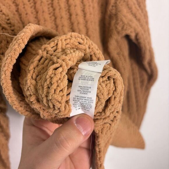 Aerie Carmel Knit Plush Quarter Zip Oversized Collared Pullover Sweater Size XS - Picture 12 of 13